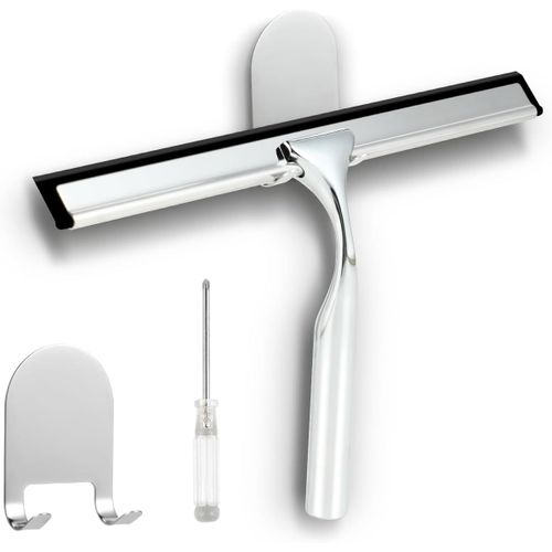 Raclette Douche - Racleur Vitre - Raclette Vitre Professionnel, Silicone & Acier Inoxydable, Sans Traces & Durable, Pour Salle De Bain, Miroirs, Fenêtres & Carrelage[RAC62411994]
