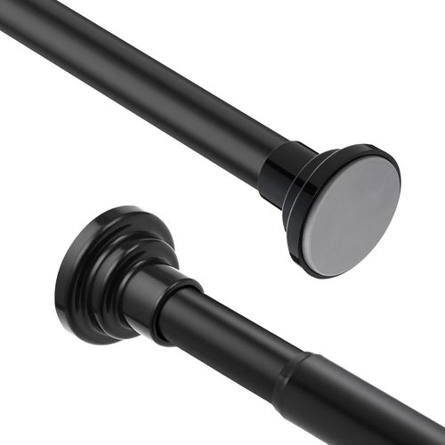 Tringle À Rideau De Douche 25 Mm - Noir - 76-225 Cm - Sans Perçage - Tringle Télescopique - Barre De Serrage[RAC62410336]