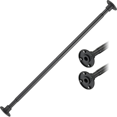 Tringle De Rideau De Douche En Fer De Style Industriel, 74-200 Cm Télescopique Tringle À Rideau De Douche À Ressort Extensible Pour Douche Et Baignoire, Y Compris Vis Et Chevilles/[RAC62412863]