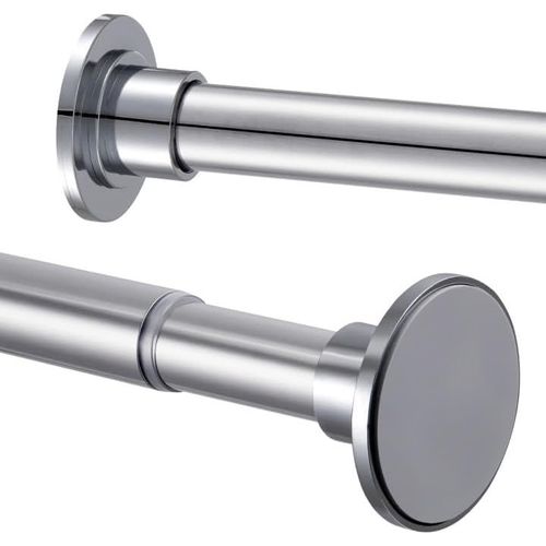 Tringle À Rideau De Douche Sans Perçage - Anti-Rouille - Antidérapante - 74-231 Cm - Réglable - Argenté - Pour Salle De Bain, Fenêtres Ou Portes[RAC62408072]