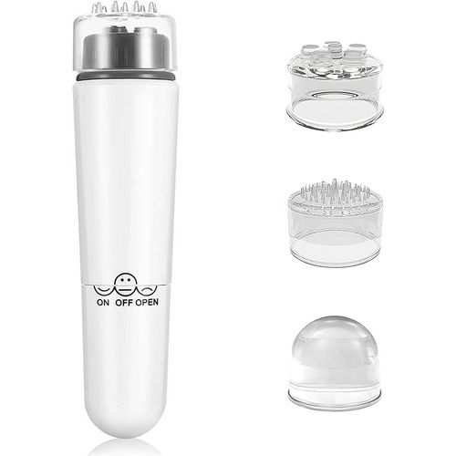 Mini Masseur Électrique 4 En 1 Pour Le Vi , Anti-Rides, Acupression Pour Soulager La Douleur, Appareil De Mas Facial Anti-Âge, Vibreur, Outil De Soin De La Peau, Blanc