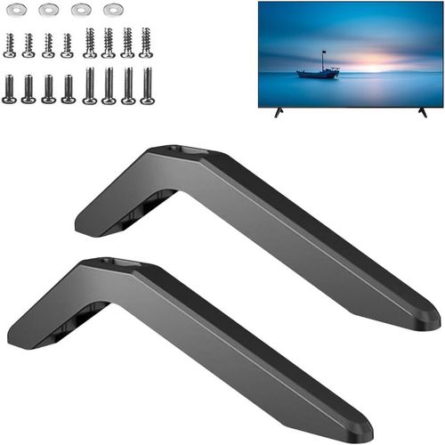 Pieds de Piédestal de Base TV Universels, Pieds Piédestal Base Télévision avec Jeu de vis, Pied de tele pour la Plupart des téléviseurs LCD LED 32 40 49 50 55 Pouces, jusqu'à 75 kg