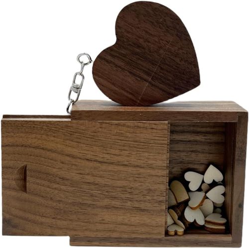 USB3.0 Clés USB3.0 Stick USB Flash Drive Pendrive avec Boite en Bois | Stockez des Films, des Images, des Documents | pour l'autoradio, la Photographie, Les Affaires, etc.(32Go,Bois de Noyer)
