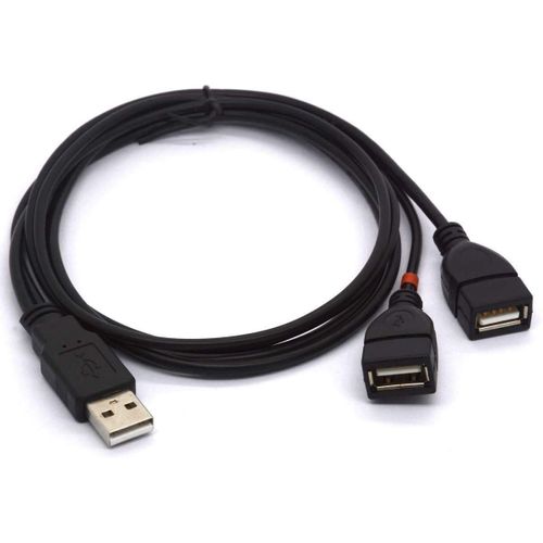 Câble répartiteur USB de 1 m de long USB 2.0 de type A mâle vers double USB femelle pour charge et synchronisation de données (rouge pour le chargement)