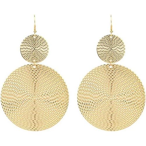 Grandes Boucles D'oreilles Pendantes Rondes À Double Cercleboucles D'oreilles Pendantes Géométriques Faites À La Mainstyle Bohèmebijoux Tendance Pour Femmes Et Fillesor Jaune