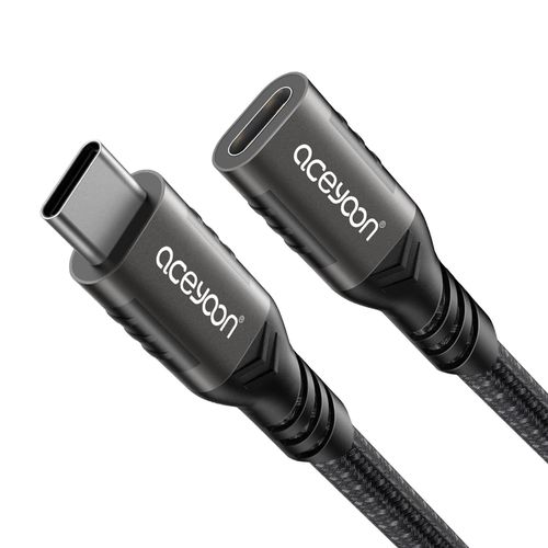 Rallonge USB C 3.2 Gen 2,100W Charge Rapide 5A Cable USB C Male Femelle 10Gbps 4K@60Hz Cable Extension USB C Court 0.5m Cable USB C Compatible avec Macbook Pro Galaxy S22 S21 S10 (50cm)