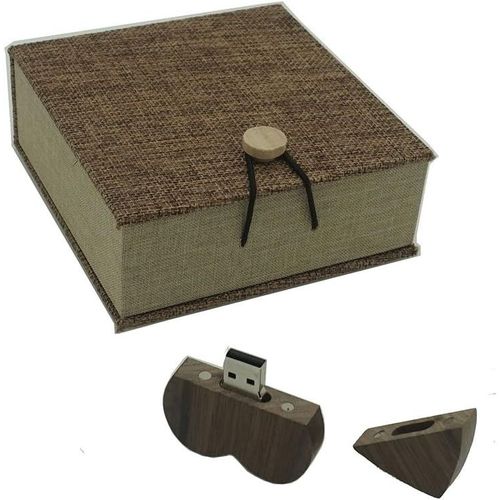 Desuerte Clé USB 2.0 en bois de noyer et c?ur - 16 Go - Avec boîte cadeau