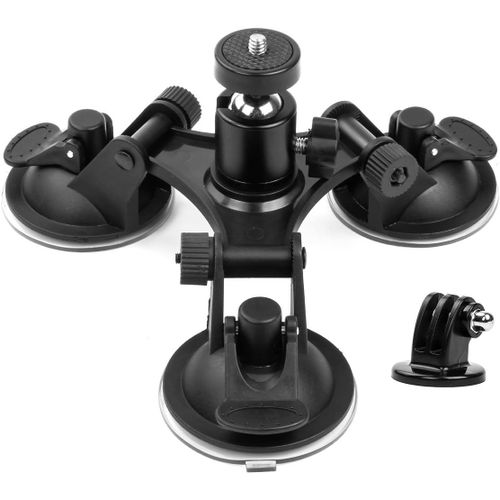Triple Ventouse Mont Voiture Ventouse Montage Monture En Verre Mont Support De Support De Voiture pour GoPro Action Caméras / Appareil Photo Numérique / Téléphone Intelligent