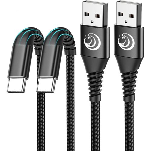 Câble Usb C [2m+2m / Lot De 2] 3a Chargeur Type C En Charge Rapide Nylon Tressé Câble Chargeur Pour Samsung Galaxy S20 S21 S22 S9 S10 S20 Fe A50 A51 A53 A40 A20e,Huawei P30/P20,Sony Xperia Xz,Xiaomi