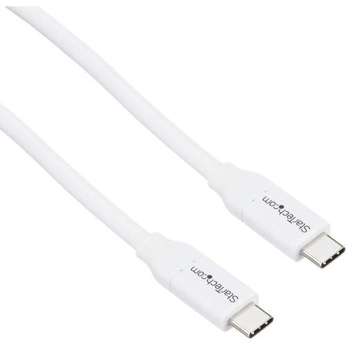 Câble USB-C vers USB-C avec Power Delivery 5A de 4 m - Cordon USB 2.0 Type-C certifié USB-IF - Blanc (USB2C5C4MW)