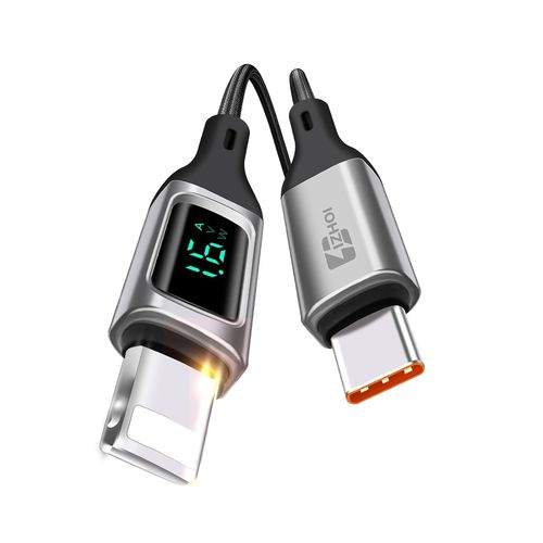 USB C Cable pour iphone Charge Rapide 2m argent Digital Pro 30W PD Nylon Cable lightening Compatible pour iphone 14/13/12 Pro Max/11/XS/XR/8 Plus