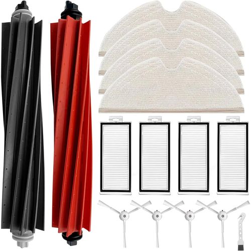 Kit d'accessoires pièces détachées pour Roborock Q8 /Q8 +/Q5 Pro/Q5 Pro+ aspirateur Robot, 2 brosses à Rouleaux, 4 filtres, 4 tampons de Nettoyage, 4 brosses latérales, 1 Brosse