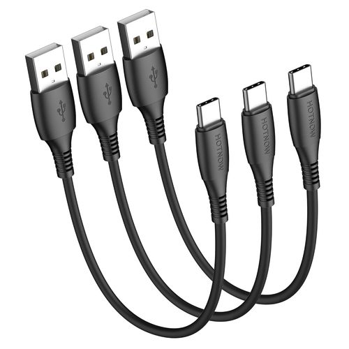 USB C câble court 0,3 m 3 pcs,Câble de charge rapide USB type C de 30 cm pour Samsung Galaxy s10 s9 s8 plus note 9 8,PowerBank et autres appareils USB - C