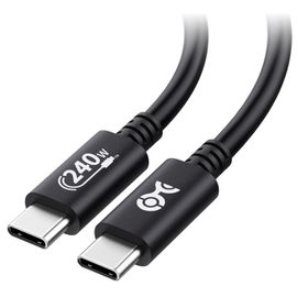 [Certifié USB-IF] Cable USB C vers USB C 240w 2m pour MacBook Pro,Dell XPS (Cable USB C 2m charge rapide,Câble USB C 140W) avec Power Delivery 3.1 Noir (USB 2.0,Pas de vidéo)
