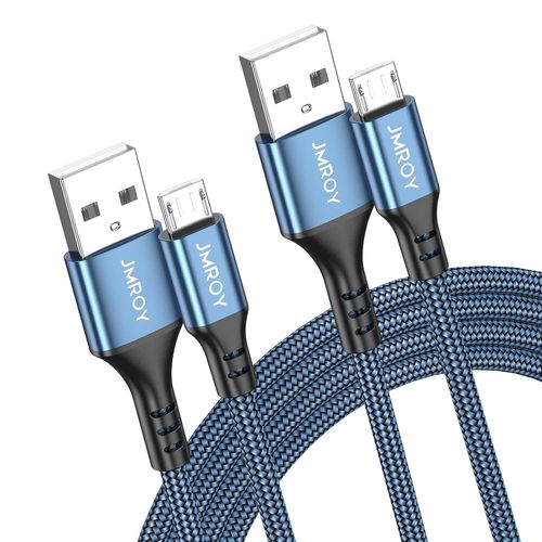 Lot de 2 câbles micro USB de 2 m de câble de charge rapide en nylon pour Samsung Galaxy S7 Edge S6 S5 J7 J5 J6 J3 A6 A10,Huawei Y6 Y7,Kindle,Xbox,PS4,tablette