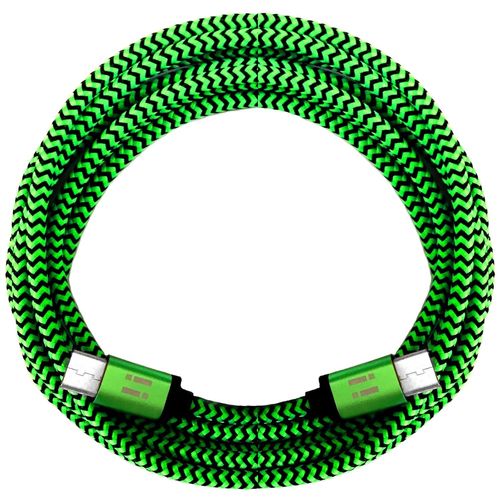 Câble de charge rapide USB-C vers USB-C en nylon de type C de 20 cm pour téléphone portable,tablette,smartphone - vert