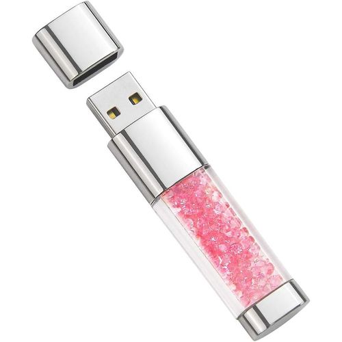 Clé USB 32 Go Cristal Rose Mignon Mémoire Stick USB 2.0 Flash Drive pour Stockage de Données Externe