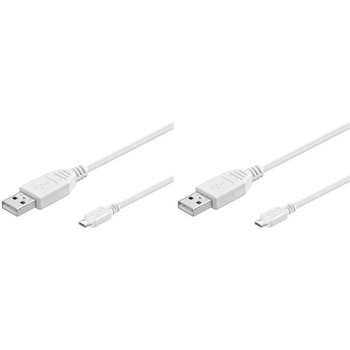 Câble Micro USB 2.0 A-B 2 m Blanc (Lot de 2)
