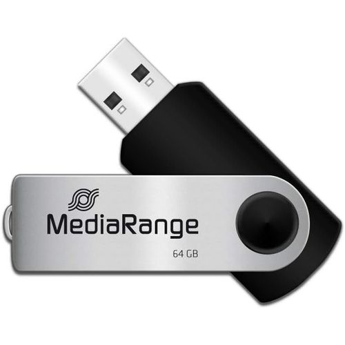 Clé USB 64 Go 15 Mo/s USB 2.0 noir-argent