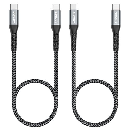 Câble USB C vers USB C,2 x 0,5 m PD 60 W de type C vers type C,Câble de charge rapide pour iPhone 15 Pro Max Plus,iPad Pro 2020,MacBook Pro 2020,iPad Air 4,Samsung S20 S10,Xiaomi,Huawei