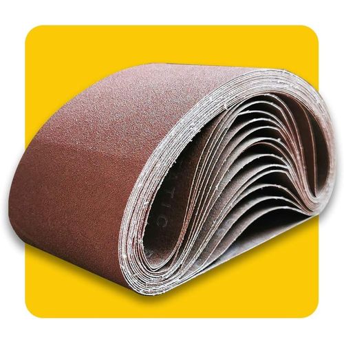 Bande Abrasive 100 x 915mm Bande de Ponceuse - Ensemble de Bandes Abrasives Mixte (4 X grains 80/120/150) pour Ponceuses à Bande, Idéale pour le Bois(12 pièces)