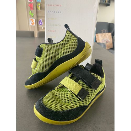 Baskets En Cuir Barefeel Vert Citron Et Noir Geox Taille 31