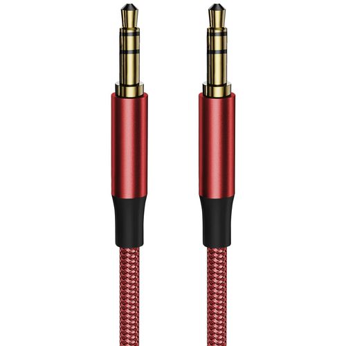 Câble audio auxiliaire tressé 3,5 mm mini jack stéréo mâle vers mâle compatible avec écouteurs, haut-parleurs de voiture, amplificateur, barre de son, TV, PC, ordinateur portable, iPod, lecteur MP3,