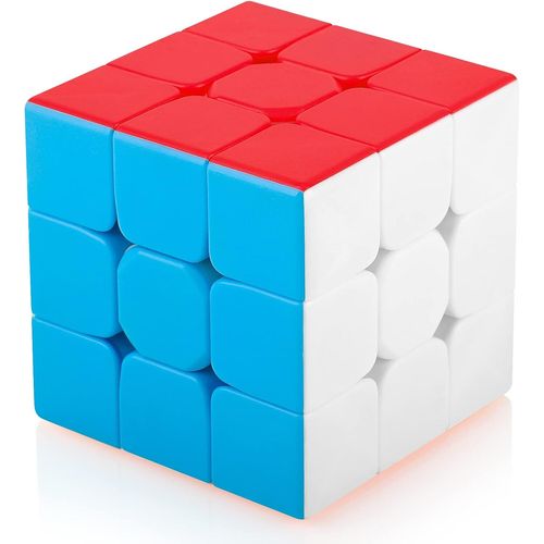 Speed Cube 3x3 3x3x3 Stickerless Magic Puzzle Cube de Vitesse Magique Cadeau de Vacances pour Enfants Adultes (sans Autocollant)
