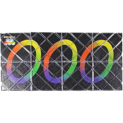 FunnyGoo LingAo 8 Panneaux 3 Anneaux Black Magic Puzzle Pliant Cube Twisty