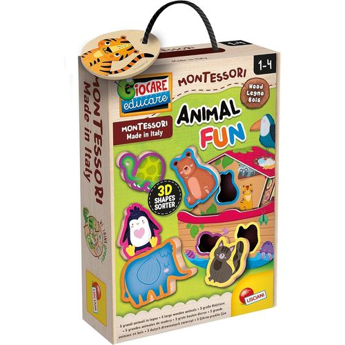 ONTESSORI Baby - pour Enfants dès 1 an- Puzzle Bébé en Bois avec 6 Animaux et Arche de Noé 3D - Jeu Montessori - Développement Sensoriel , Motricité Fine et Logique