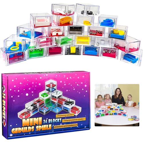 24 Pièces Jeux De Patience 3d Mini Jeu De Réflexion, Mini Jeu De Patience Jeu De Casse-Tête Jeu De Patience, Jouet Cadeau D'anniversaire Pour Enfant, Stimule La Concentration