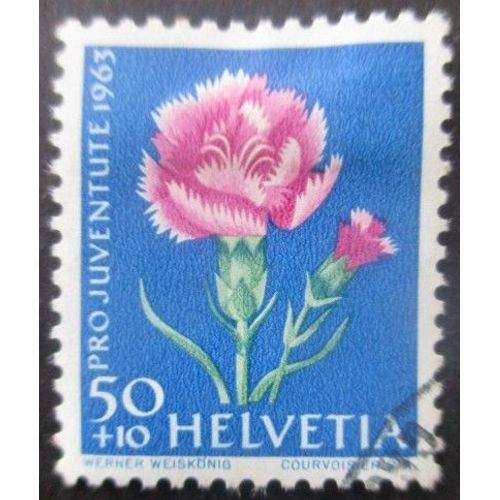 Suisse N°725 Oeillet Oblitéré