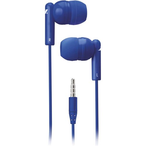 Ecouteurs Filaires Stéréo avec Câble Jack 3,5 mm 1,2 m avec Microphone Intégré et Bouton Répondre/Fin d'Appel Bleu