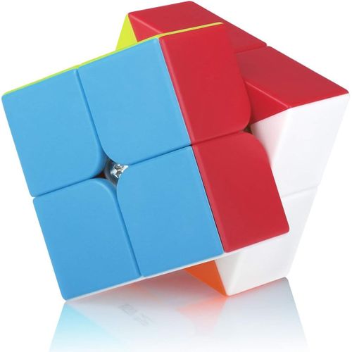 Speed Cube 2x2 2x2x2 Stickerless Magic Puzzle Cube de Vitesse Magique Cadeau de Vacances pour Enfants Adultes (sans Autocollant)