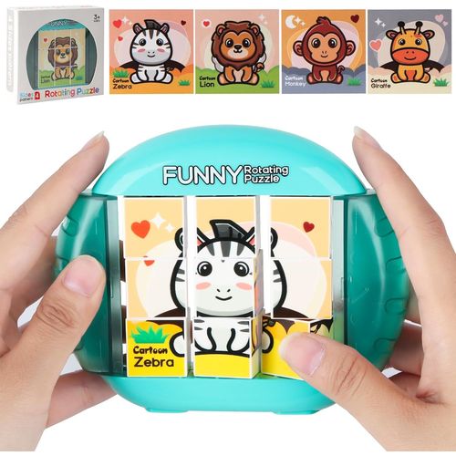 Jouet Puzzle 4 en 1, Puzzle Montessori pour Enfants, Jeux de Patience Jouets éducatifs Jouets de Motricité, Puzzle Enfant Cadeau pour Enfants à Partir de 2 3 4 5 6 (Animaux de la forêt)