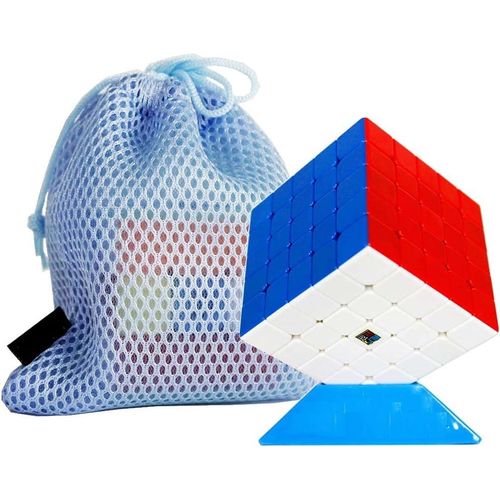 FunnyGoo MFJS Mofang jiaoshi Cubing Classroom Meilong 5 M 5x5 Magic Puzzles Cubes Mei Long 5M Cube 5 Couches sans Autocollant, avec Sac et Support Logo MoYu
