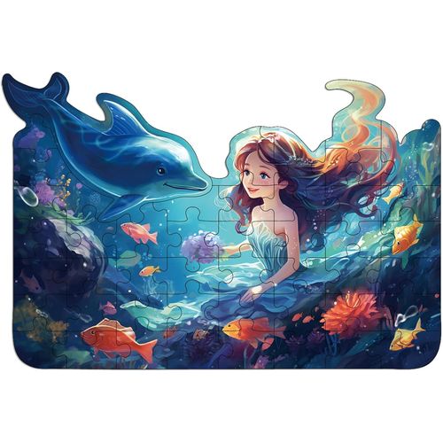Puzzle Enfant 3 4 5 6 Ans, Puzzle Enfant-La Petite Sirène,47 Pièces Puzzle 3 4 5 6 Ans,Carton épais et Résistant Puzzle pour Cadeau Fille Jeux Educatif Jouet Enfant 3 4 5 6 Ans