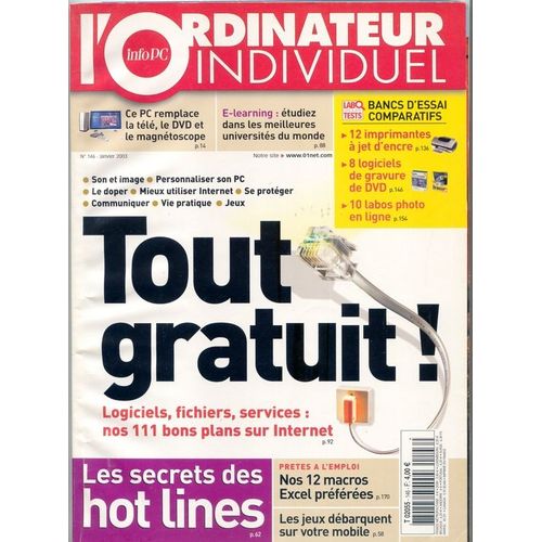 L Ordinateur Individuel  N° 146 : Tout Gratuit