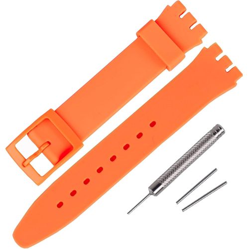Bracelet De Rechange En Silicone Pour Montre Swatch - 19mm - Orange