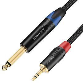Câble Jack Stéréo 3,5 mm vers 6,35 mm, Câble Stéréo Jack TS 6,35 mm vers Jack TRS 3,5 mm, Câble Jack 3,5 mm TRS Mâle vers 6,35 mm TS Mâle -1M