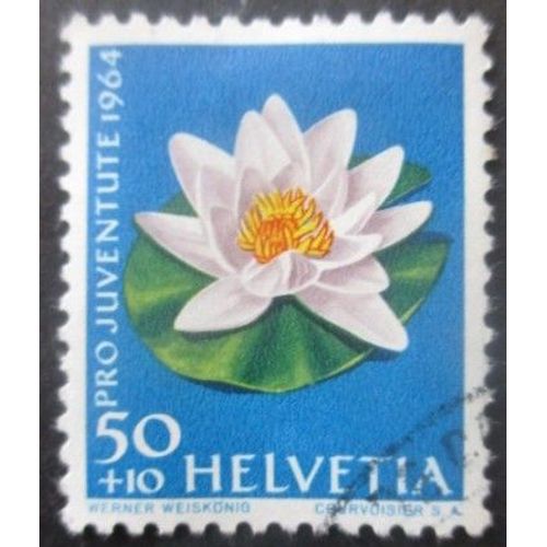Suisse N°742 Nénuphar Blanc Oblitéré