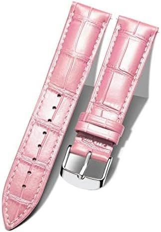 10mm Bracelet De Montre En Cuir Crocodile Véritable Remplacement Montre Bracelet À Dégagement Rapide Etanche - S-Pink