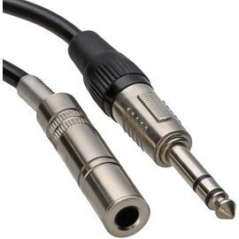 6,35 mm TRS Jack femelle vers 6,5 mm stéréo Jack fiche câble 3 m