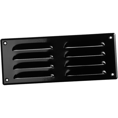 260x105mm Grille de Ventilation avec Moustiquaire - Grilles d'aération en Métal - Acier, Noir