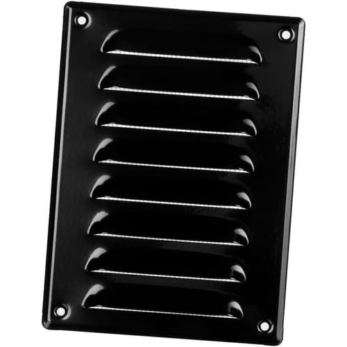 140x190mm Grille de Ventilation avec Moustiquaire - Grilles d'aération en Métal - Acier, Noir