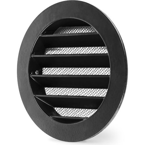 WSGB Grille Aeration Ronde 100mm Avec Moustiquaire Alu, Intérieur Fonte d'aluminium, Grille Ventilation Exterieur pour Camping-cars, Garage, Stable aux UV, Antirouille