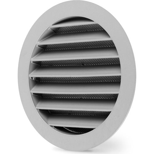 WSGG Grille Aeration Ronde 125mm Avec Moustiquaire Alu, Intérieur Fonte d'aluminium, Grille Ventilation Exterieur pour Camping-cars, Garage, Stable aux UV, Antirouille