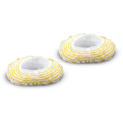 KARCHER - 2 Bonnettes pour brosse ronde - Compatible nettoyeurs vapeur EasyFix (SC 1, SC 2, SC 3, SC 3 Deluxe, SC 4, SC5 Iron