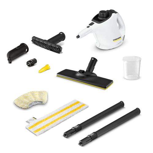 Karcher Balai nettoyeur vapeur SC 1 EasyFix 1200 W Polyvalent avec buse de Sol EasyFix + serpillière microfibres - robinetterie, lavabo, sols, textiles