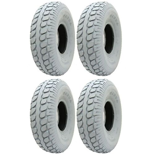 Grey Mobility Scooter tyres, 330 x 100, block, pneumatic tire, 400-5 - set of 4.